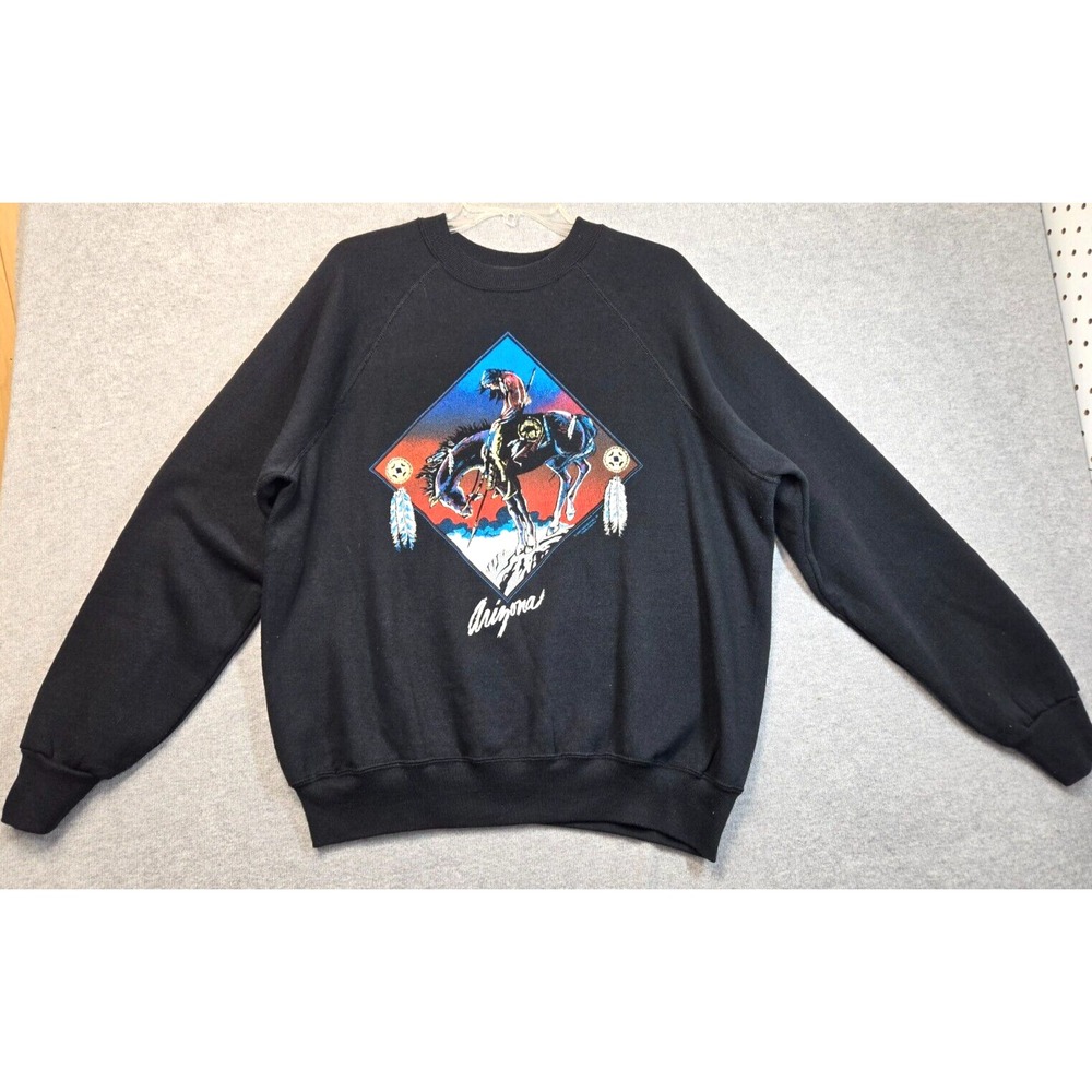 Vintage Bassett Walker Arizona Sweatshirt Unisex Black Size XL Vivid Graphics 99